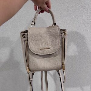 Michael Kors Cream Mini Bag with Gold Accents